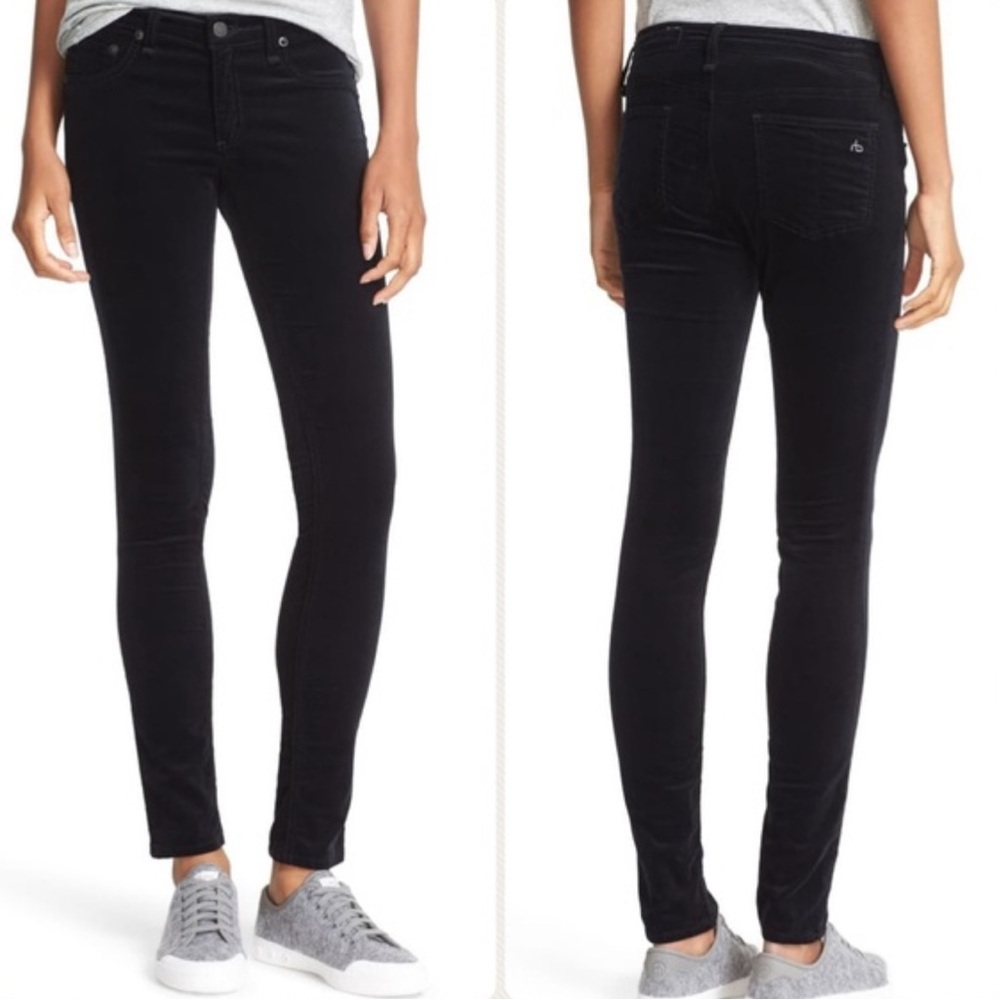 rag & bone Black Velvet Pants